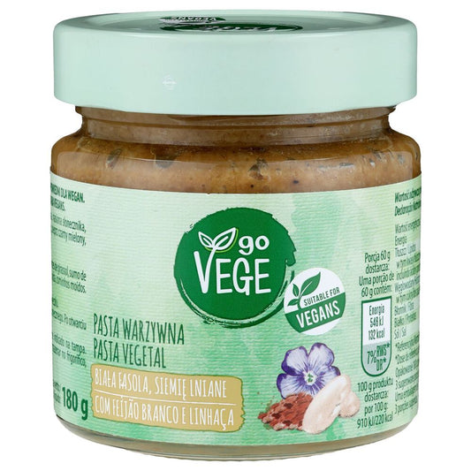 Go Vege Pasta warzywna biała fasola, siemię lniane 180 g. /szt.