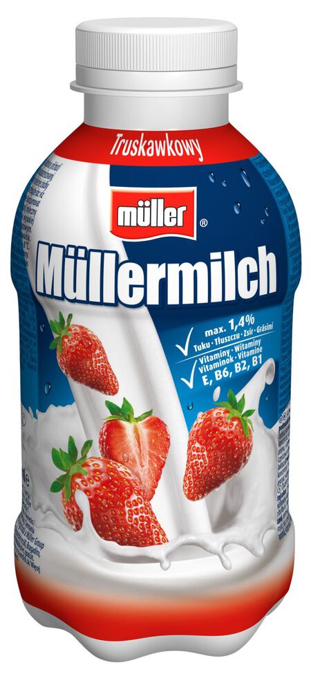 Müllermilch Napój mleczny o smaku truskawkowym 400 g. /szt.