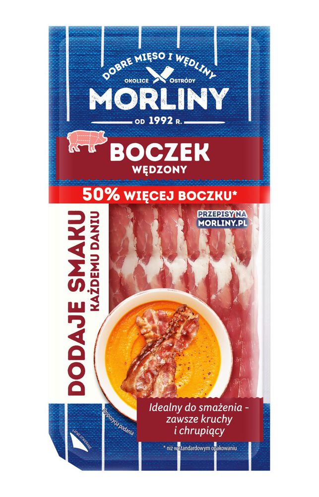Morliny Boczek wędzony plastry 150 g. /szt.