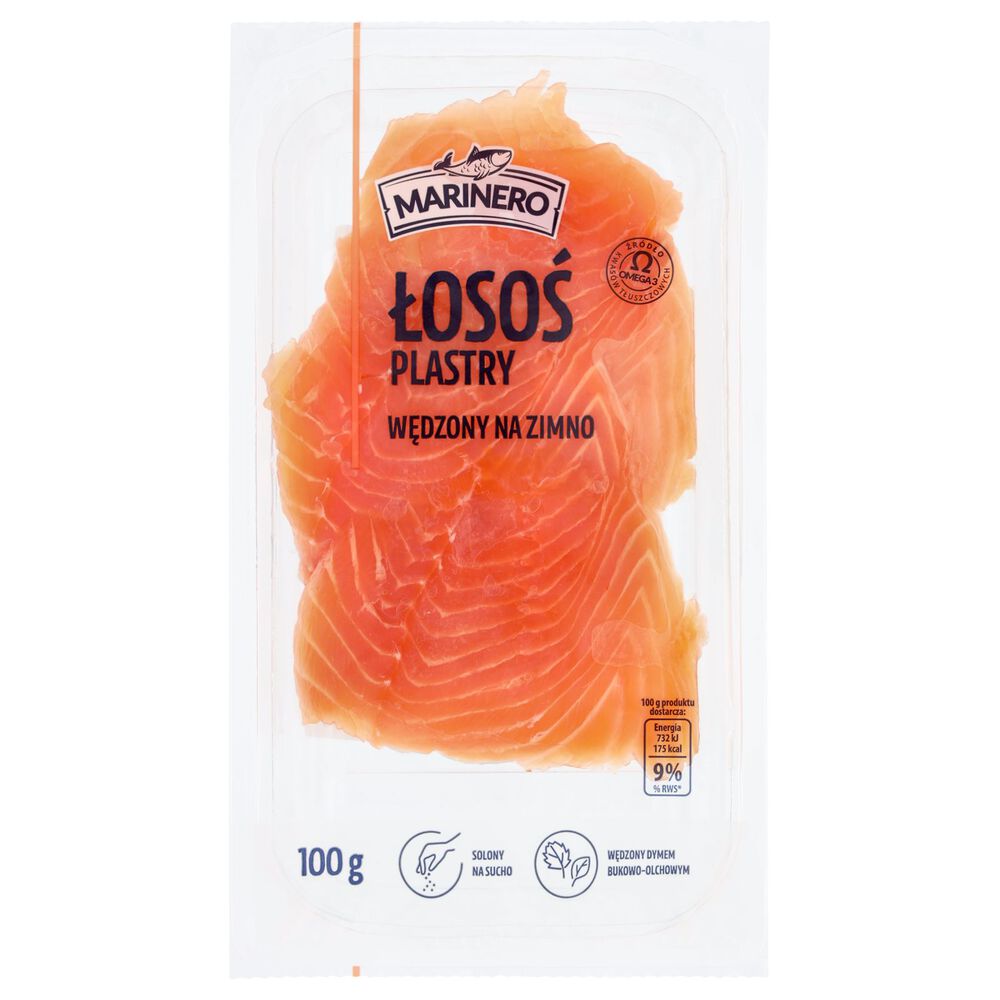 Marinero Łosoś plastry wędzony na zimno 100 g. /szt.