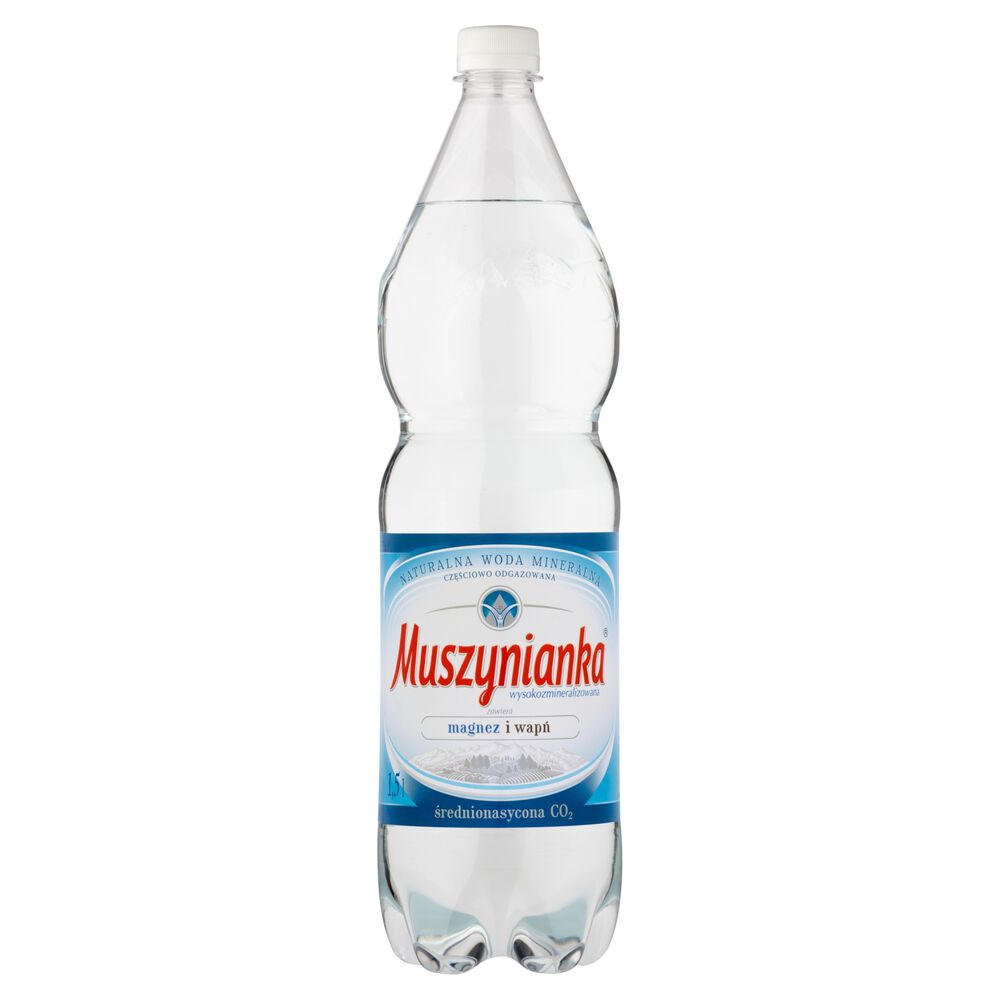 Muszynianka Naturalna woda mineralna wysokozmineralizowana średnionasycona CO2 1,5 l. /szt.