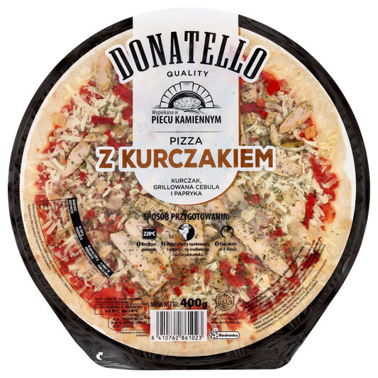 Donatello Pizza z kurczakiem (kurczak, grillowana cebula i papryka) 400 g. /szt.