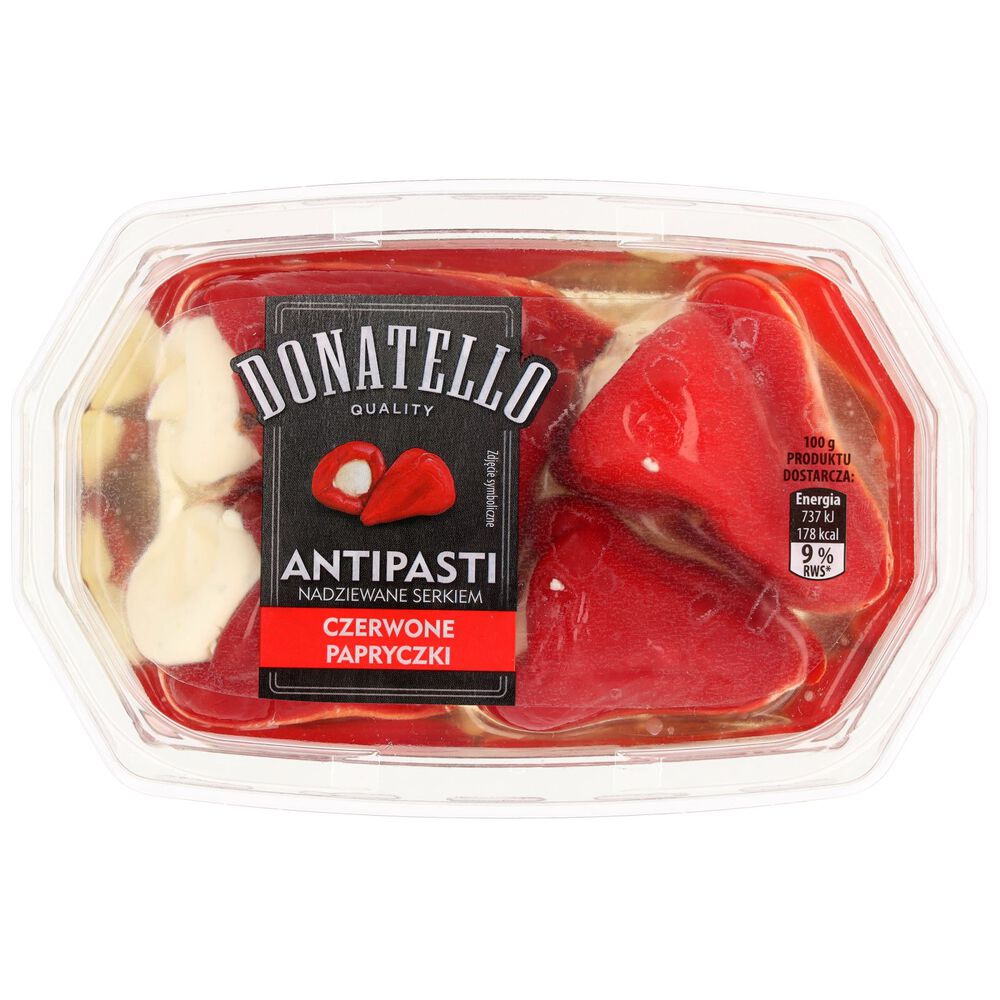 Donatello Antipasti czerwone papryczki nadziewane serkiem 180 g. /szt.